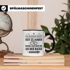 Silberhochzeit Tasse Seit 25 Jahren habe ich den da an der B – Schwarz [farbe:schwarz]