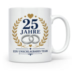 Silberhochzeit Tasse 25 Jahre ein unschlagbares Team - Gesch – Weiß [farbe:weiß]