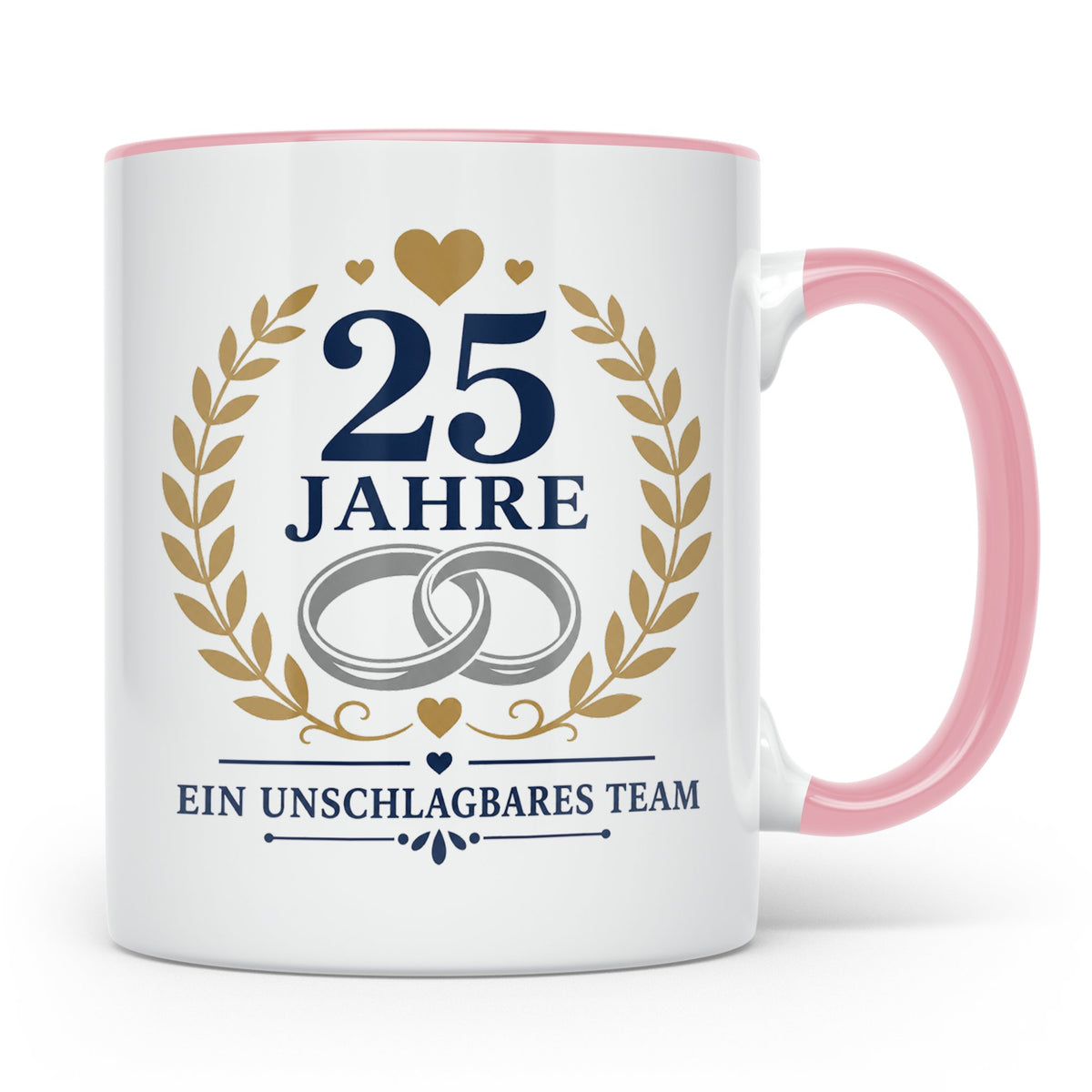 Silberhochzeit Tasse 25 Jahre ein unschlagbares Team - Gesch – Rosa [farbe:rosa]