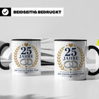 Silberhochzeit Tasse 25 Jahre ein unschlagbares Team - Gesch – Schwarz [farbe:schwarz]