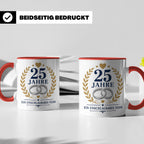 Silberhochzeit Tasse 25 Jahre ein unschlagbares Team - Gesch – Rot [farbe:rot]