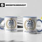 Silberhochzeit Tasse 25 Jahre ein unschlagbares Team - Gesch – Blau [farbe:blau]