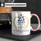 Silberhochzeit Tasse 25 Jahre ein unschlagbares Team - Gesch – Rosa [farbe:rosa]