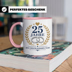 Silberhochzeit Tasse 25 Jahre ein unschlagbares Team - Gesch – Rosa [farbe:rosa]