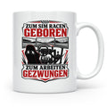Sim Racing Tasse Zum Sim Racen geboren zum Arbeiten gezwunge – Weiß [farbe:weiß]