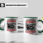 Sim Racing Tasse Zum Sim Racen geboren zum Arbeiten gezwunge – Grün [farbe:grün]