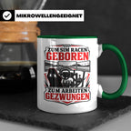 Sim Racing Tasse Zum Sim Racen geboren zum Arbeiten gezwunge – Grün [farbe:grün]