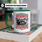 Sim Racing Tasse Zum Sim Racen geboren zum Arbeiten gezwunge – Grün [farbe:grün]