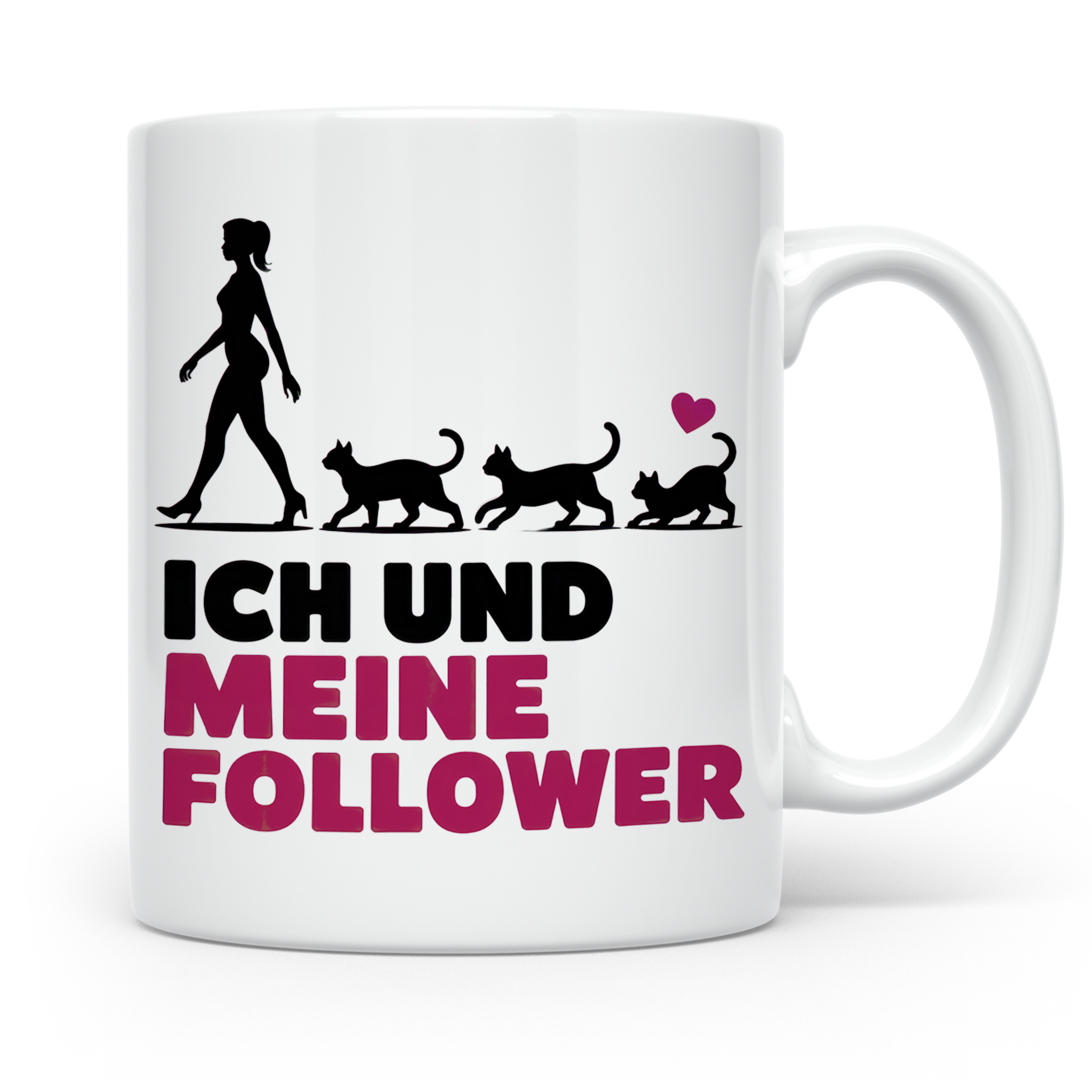 Katzen Follower Tasse - Cat Mom Spruch Geschenkidee - Liebli – Weiß [farbe:weiß]