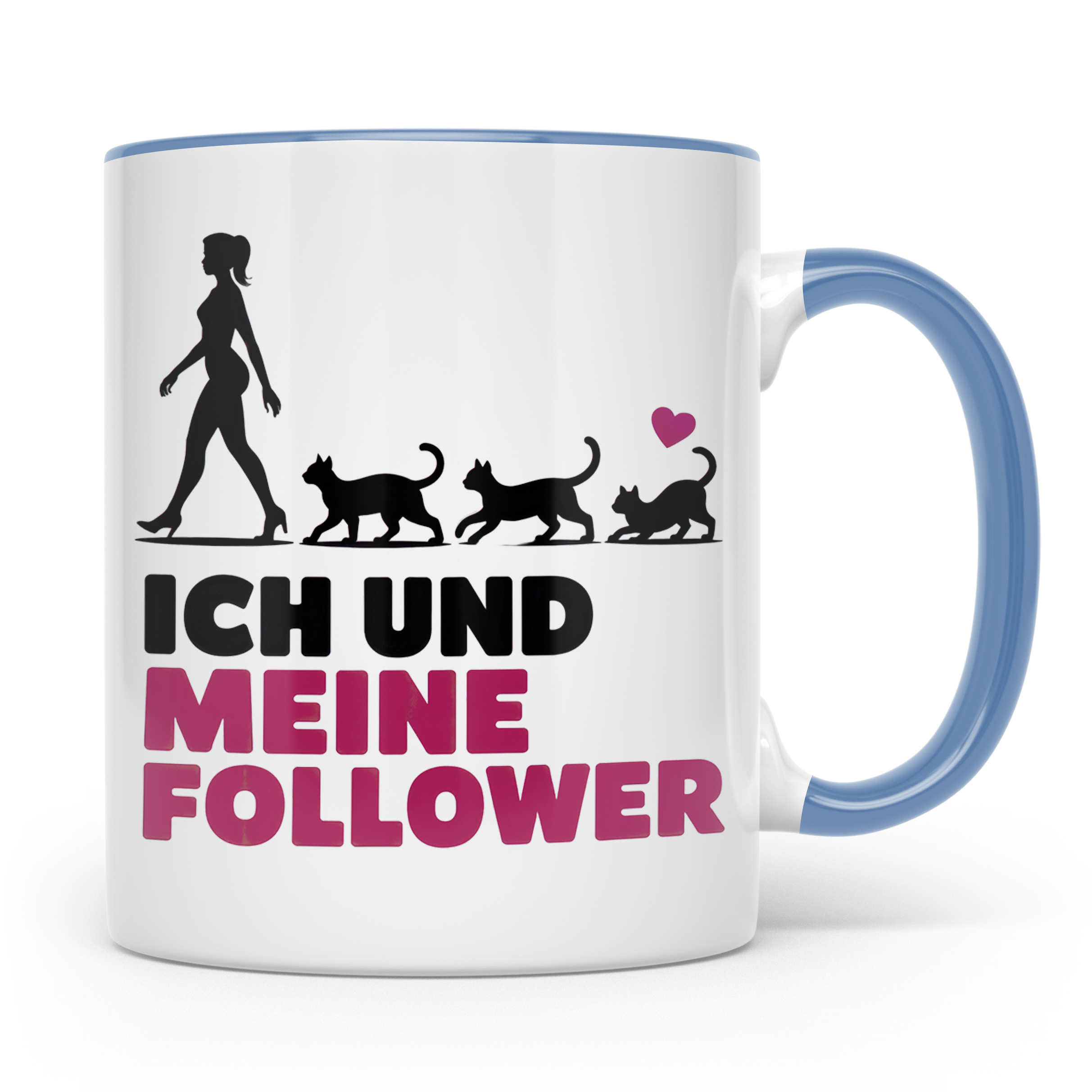 Katzen Follower Tasse - Cat Mom Spruch Geschenkidee - Liebli – Blau [farbe:blau]