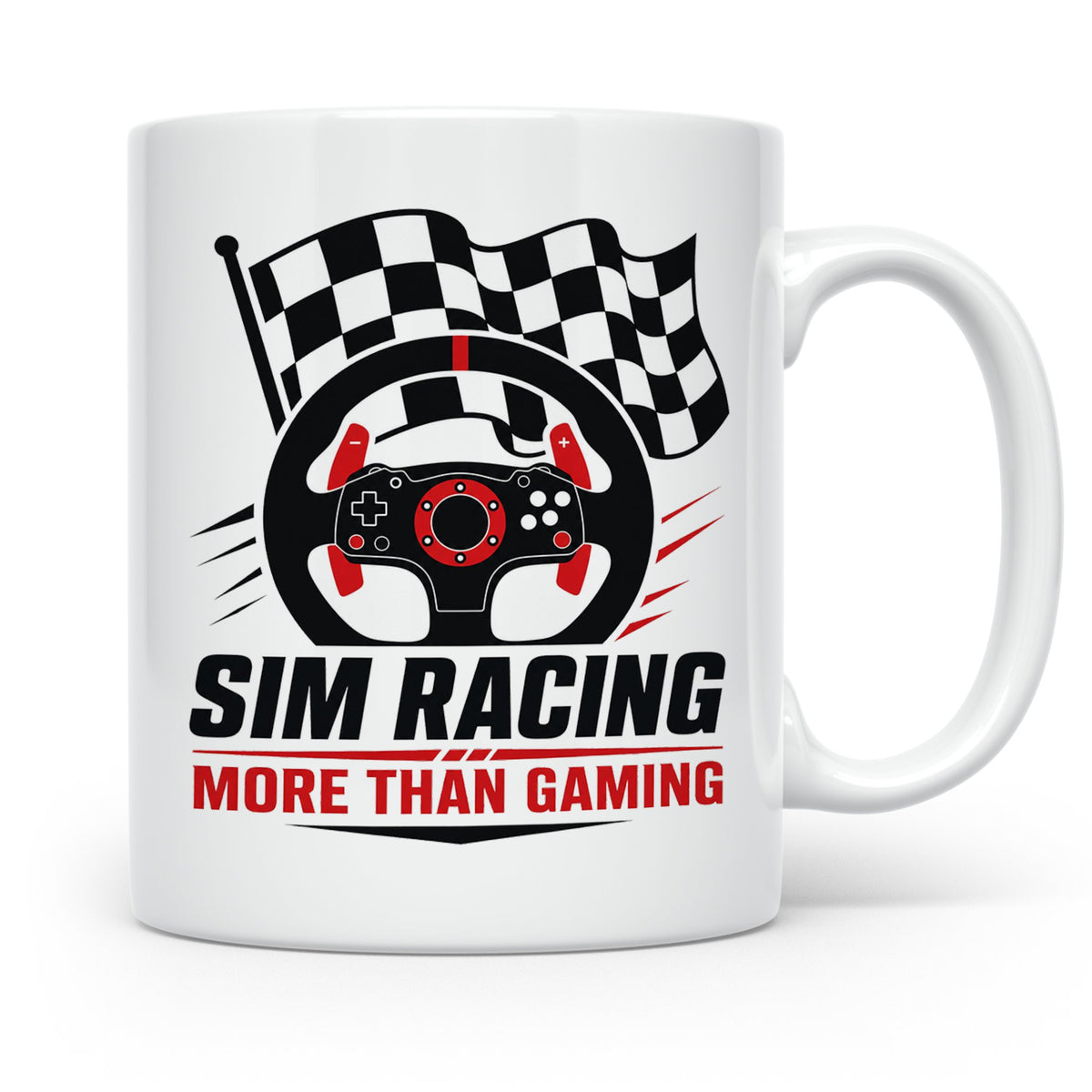 Sim Racing Tasse More than Gaming - Geschenk für Sim Racer G – Weiß [farbe:weiß]