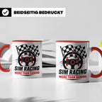Sim Racing Tasse More than Gaming - Geschenk für Sim Racer G – Rot [farbe:rot]