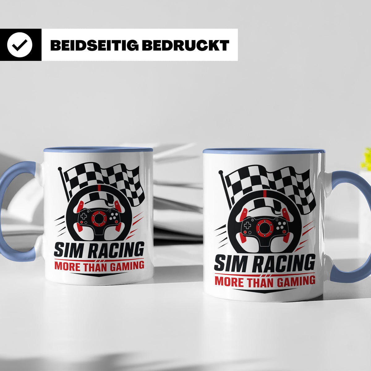 Sim Racing Tasse More than Gaming - Geschenk für Sim Racer G – Blau [farbe:blau]