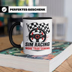 Sim Racing Tasse More than Gaming - Geschenk für Sim Racer G – Schwarz [farbe:schwarz]