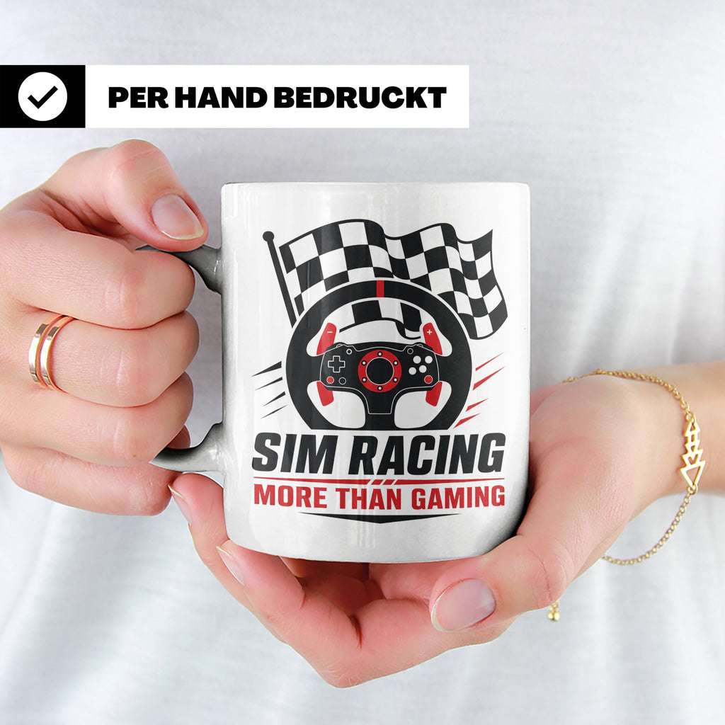 Sim Racing Tasse More than Gaming - Geschenk für Sim Racer G – Weiß [farbe:weiß]