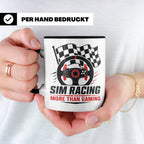Sim Racing Tasse More than Gaming - Geschenk für Sim Racer G – Schwarz [farbe:schwarz]