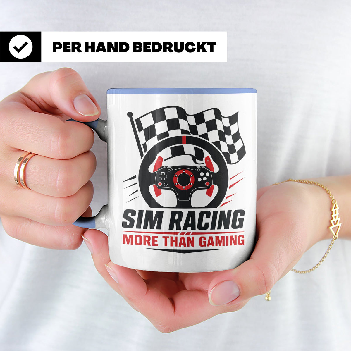 Sim Racing Tasse More than Gaming - Geschenk für Sim Racer G – Blau [farbe:blau]