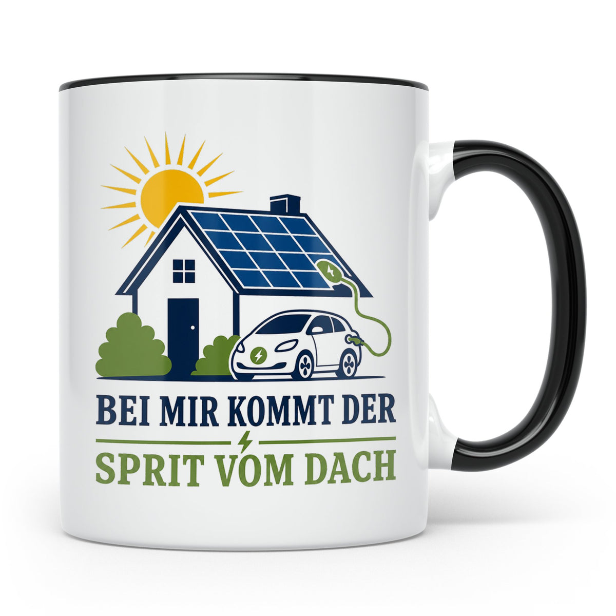Solar Tasse Bei mir kommt der Sprit vom Dach - Geschenk für  – Schwarz [farbe:schwarz]