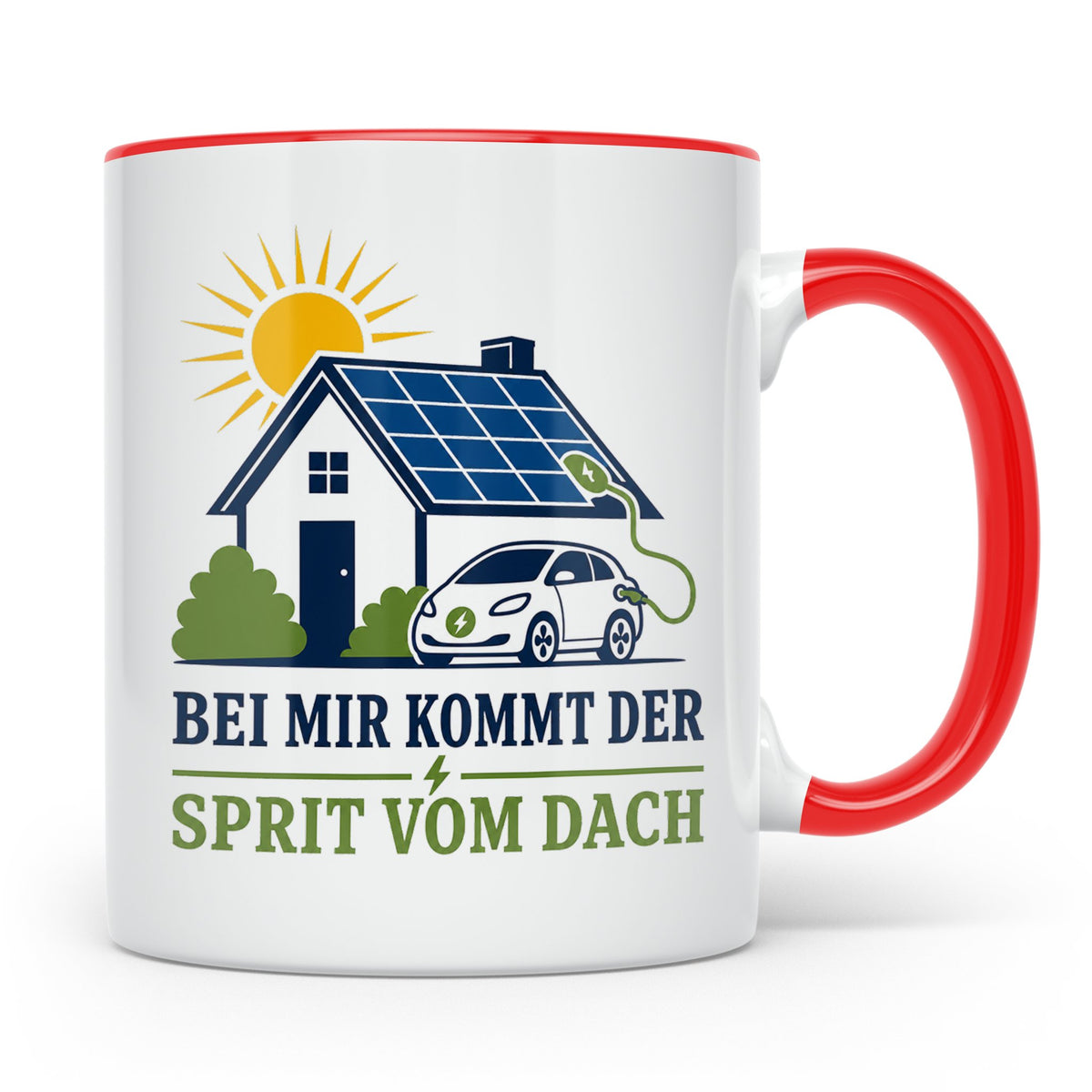 Solar Tasse Bei mir kommt der Sprit vom Dach - Geschenk für  – Rot [farbe:rot]