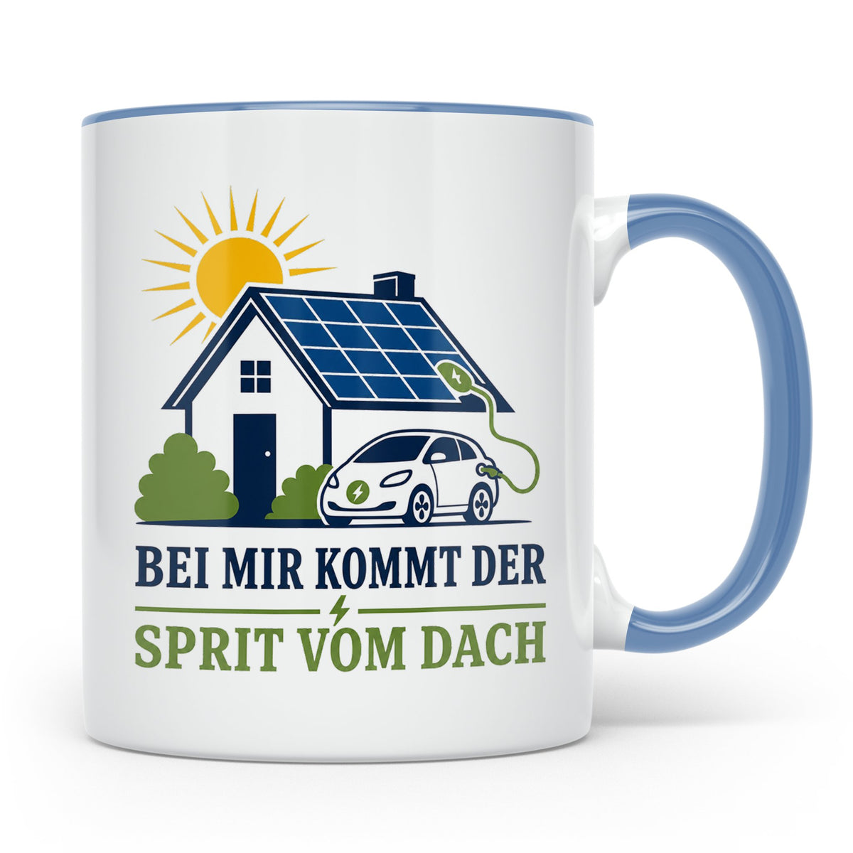 Solar Tasse Bei mir kommt der Sprit vom Dach - Geschenk für  – Blau [farbe:blau]