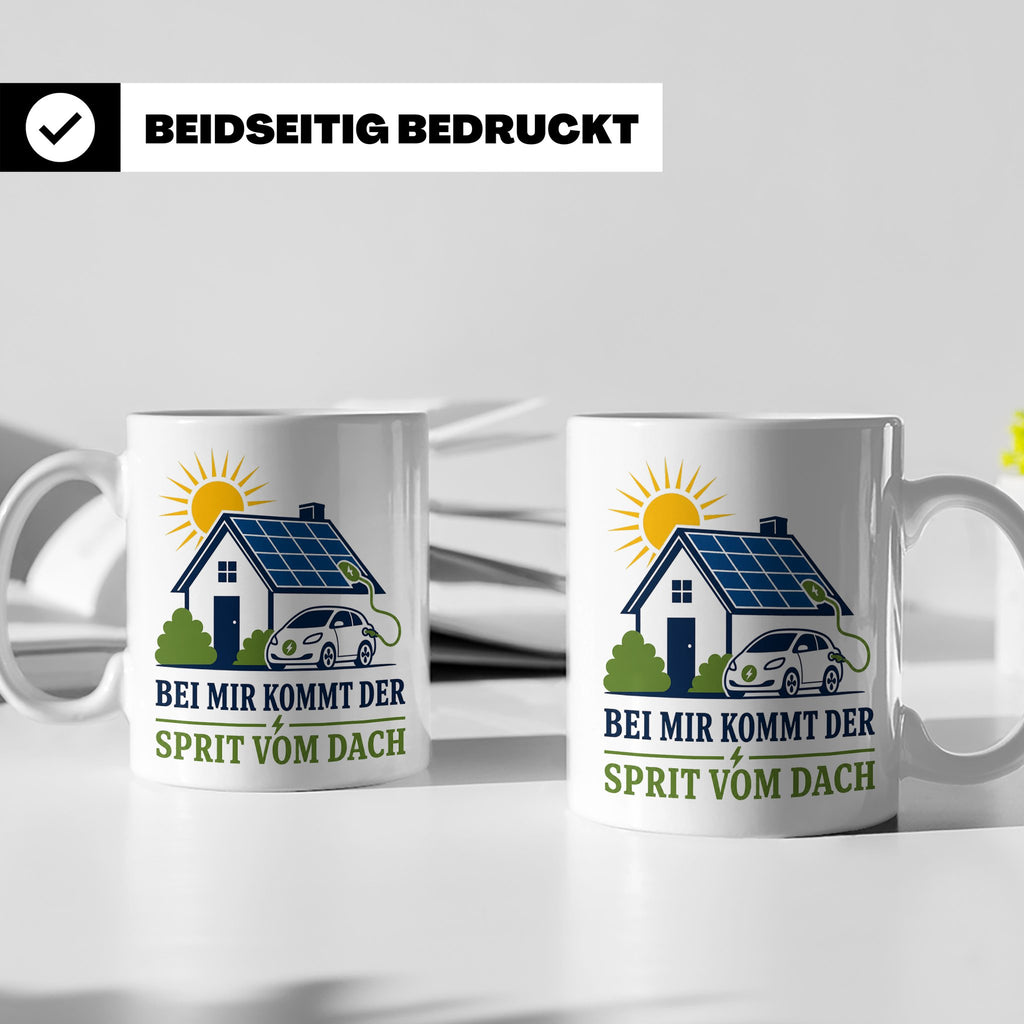 Solar Tasse Bei mir kommt der Sprit vom Dach - Geschenk für  – Weiß [farbe:weiß]