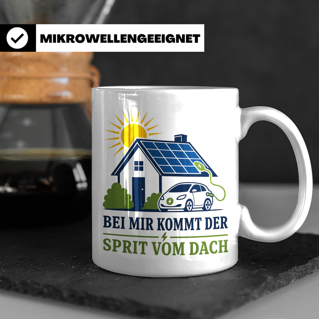 Solar Tasse Bei mir kommt der Sprit vom Dach - Geschenk für  – Weiß [farbe:weiß]