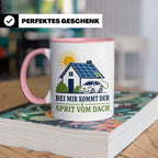 Solar Tasse Bei mir kommt der Sprit vom Dach - Geschenk für  – Rosa [farbe:rosa]