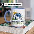 Solar Tasse Bei mir kommt der Sprit vom Dach - Geschenk für  – Blau [farbe:blau]
