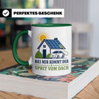 Solar Tasse Bei mir kommt der Sprit vom Dach - Geschenk für  – Grün [farbe:grün]