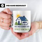 Solar Tasse Bei mir kommt der Sprit vom Dach - Geschenk für  – Weiß [farbe:weiß]