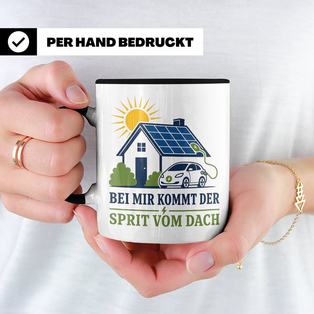 Solar Tasse Bei mir kommt der Sprit vom Dach - Geschenk für  – Schwarz [farbe:schwarz]