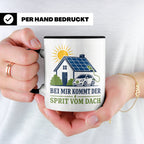 Solar Tasse Bei mir kommt der Sprit vom Dach - Geschenk für  – Schwarz [farbe:schwarz]