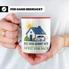 Solar Tasse Bei mir kommt der Sprit vom Dach - Geschenk für  – Rot [farbe:rot]