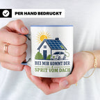 Solar Tasse Bei mir kommt der Sprit vom Dach - Geschenk für  – Blau [farbe:blau]