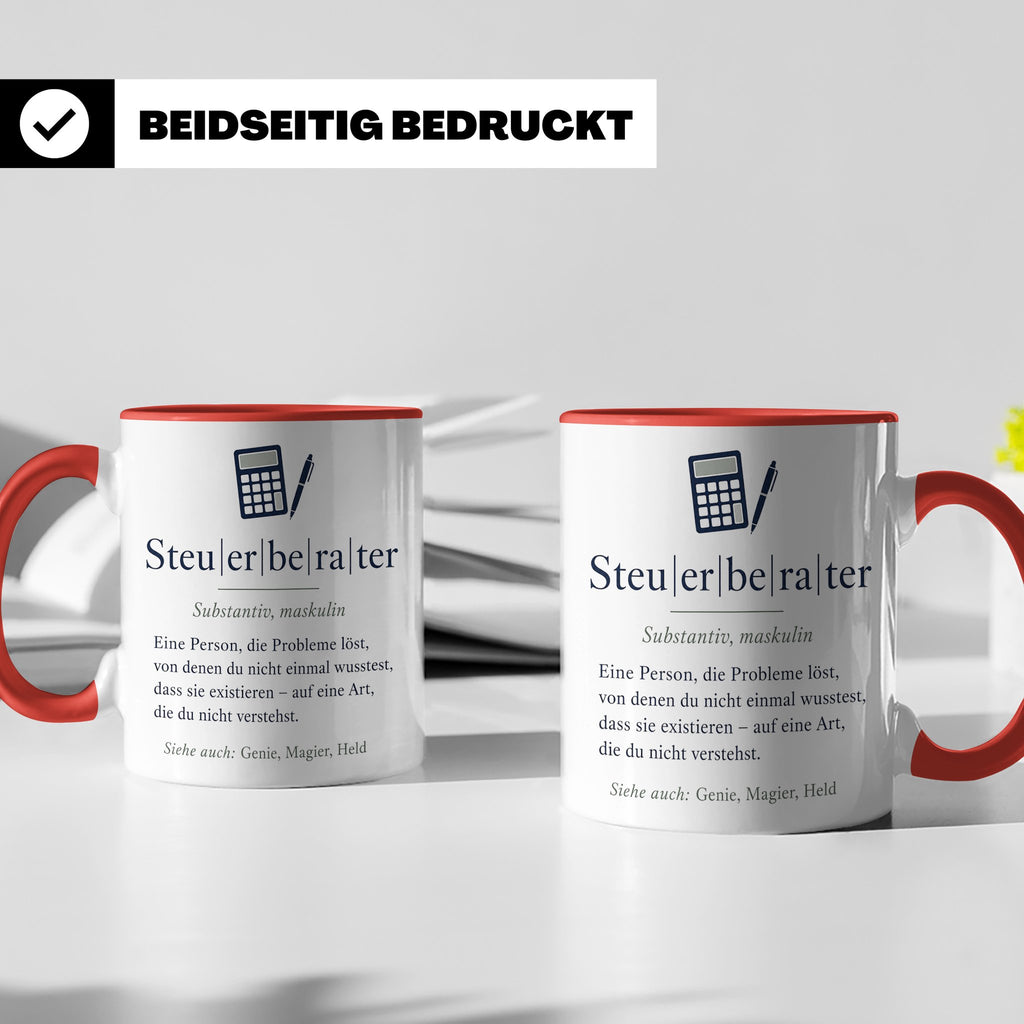 Steuerberater Tasse Definition - Lustiges Geschenk für Steue – Rot [farbe:rot]