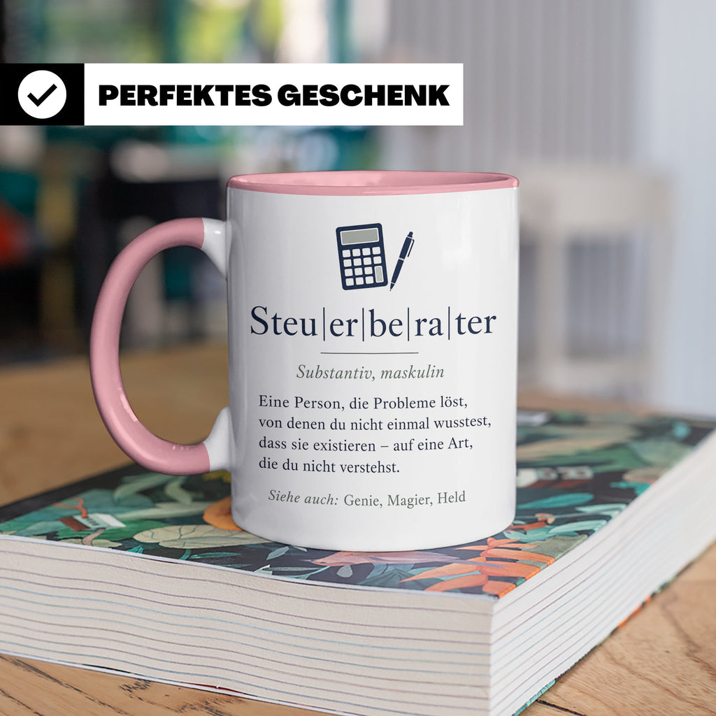Steuerberater Tasse Definition - Lustiges Geschenk für Steue – Rosa [farbe:rosa]