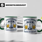 Eisstockschießen Tasse Stockschießen und Bier darum bin ich  – Grün [farbe:grün]