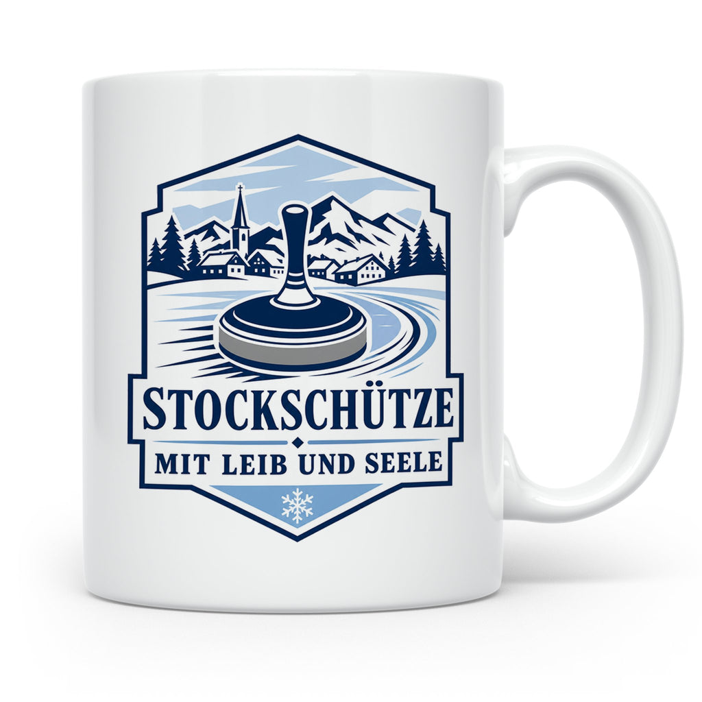 Eisstockschießen Tasse Stockschütze mit Leib und Seele - Ges – Weiß [farbe:weiß]