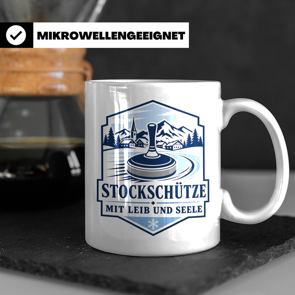 Eisstockschießen Tasse Stockschütze mit Leib und Seele - Ges – Weiß [farbe:weiß]