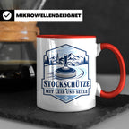 Eisstockschießen Tasse Stockschütze mit Leib und Seele - Ges – Rot [farbe:rot]