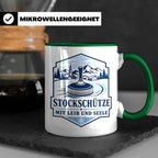 Eisstockschießen Tasse Stockschütze mit Leib und Seele - Ges – Grün [farbe:grün]