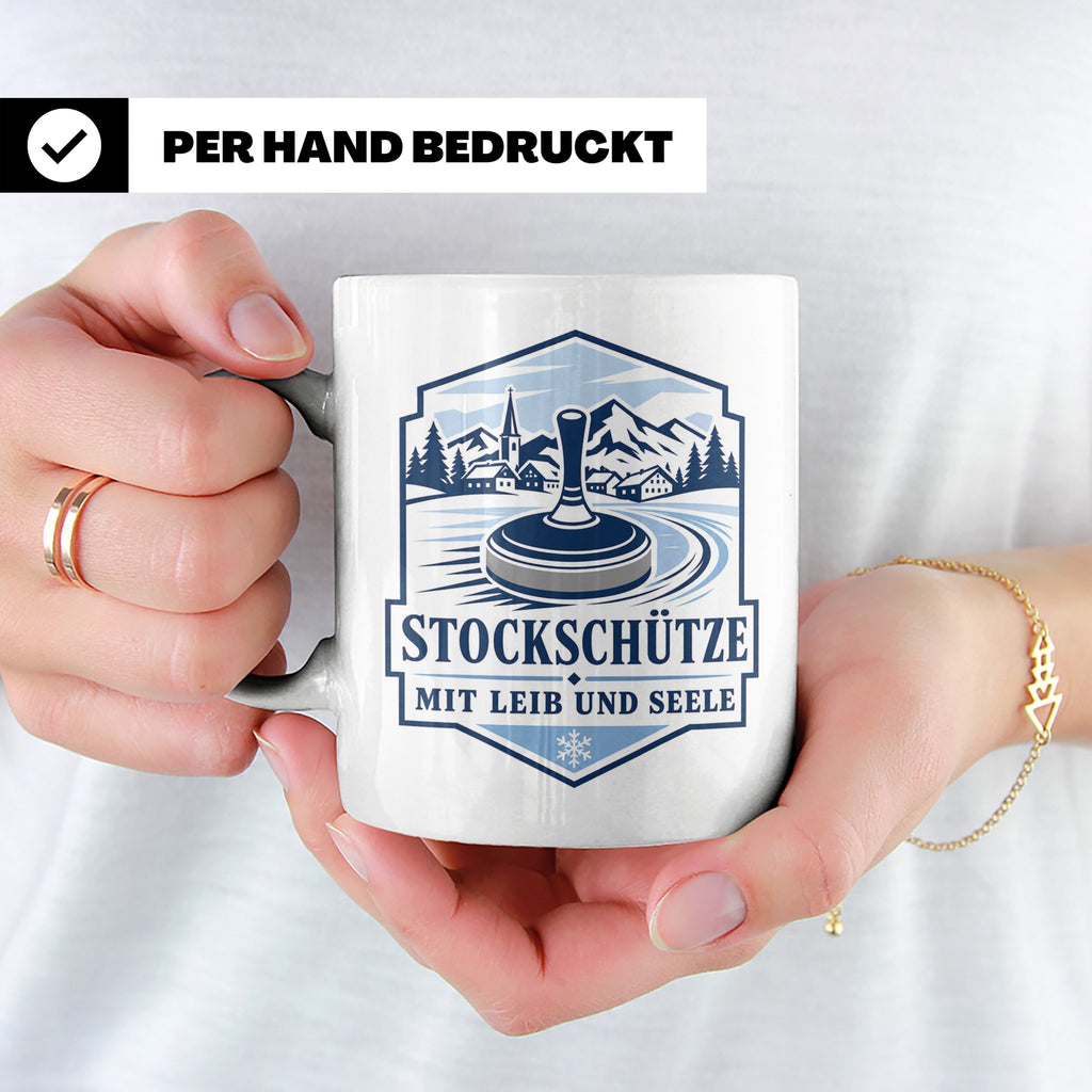 Eisstockschießen Tasse Stockschütze mit Leib und Seele - Ges – Weiß [farbe:weiß]