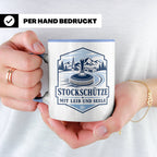 Eisstockschießen Tasse Stockschütze mit Leib und Seele - Ges – Blau [farbe:blau]