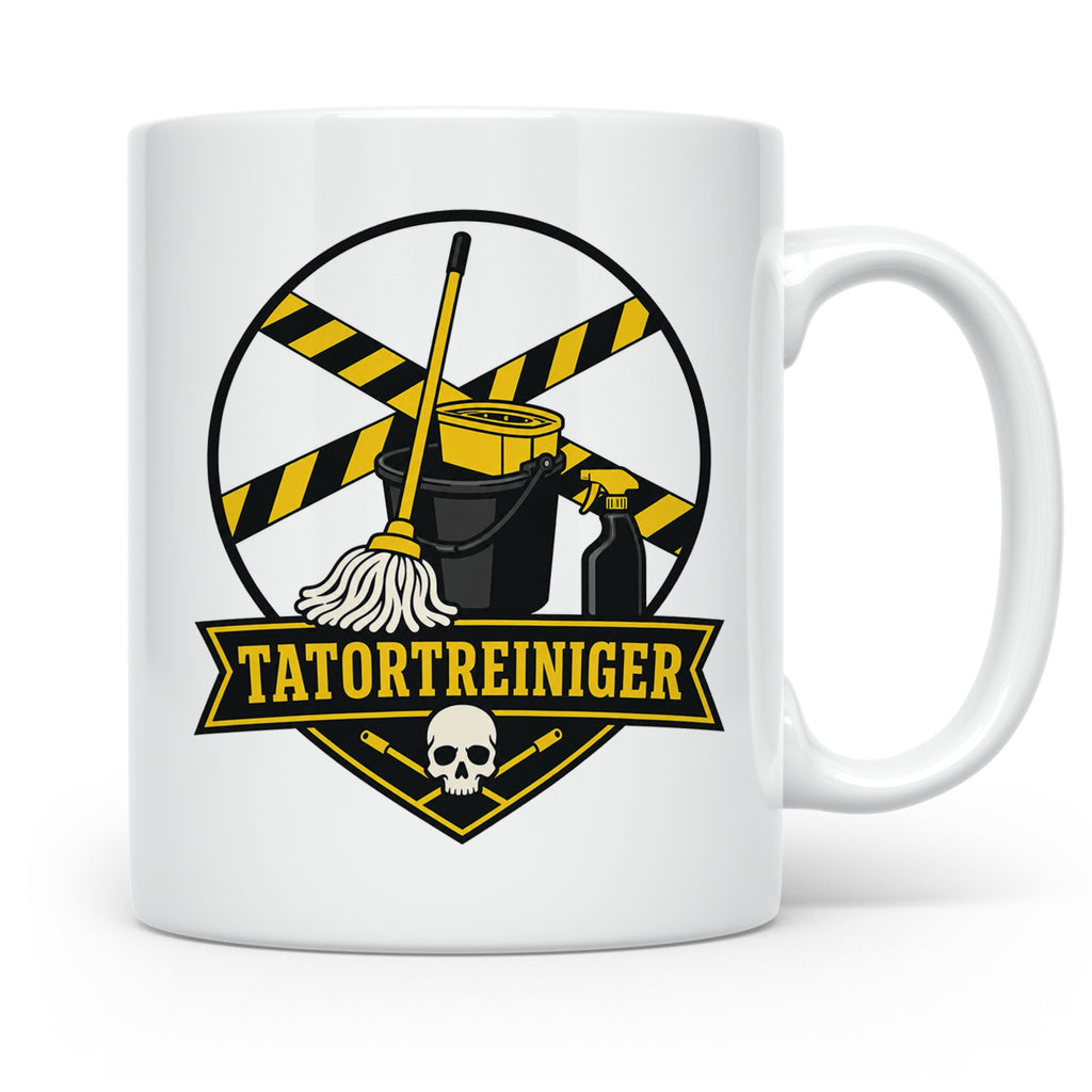 Tatortreiniger Tasse - Lustiges Geschenk für Reinigungskraft – Weiß [farbe:weiß]