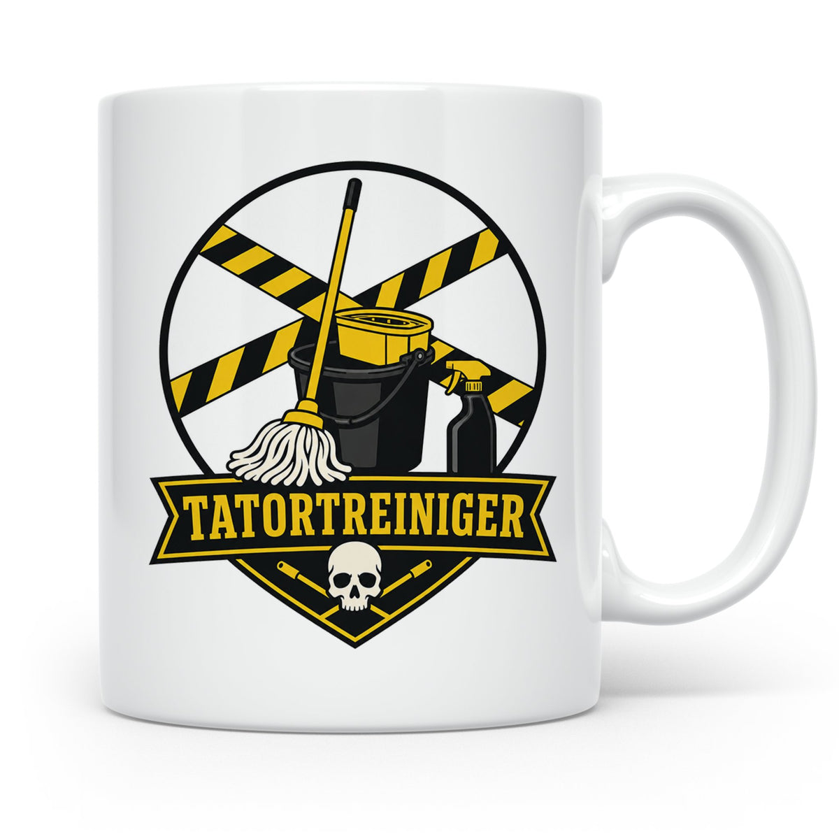 Tatortreiniger Tasse - Lustiges Geschenk für Reinigungskraft – Weiß [farbe:weiß]