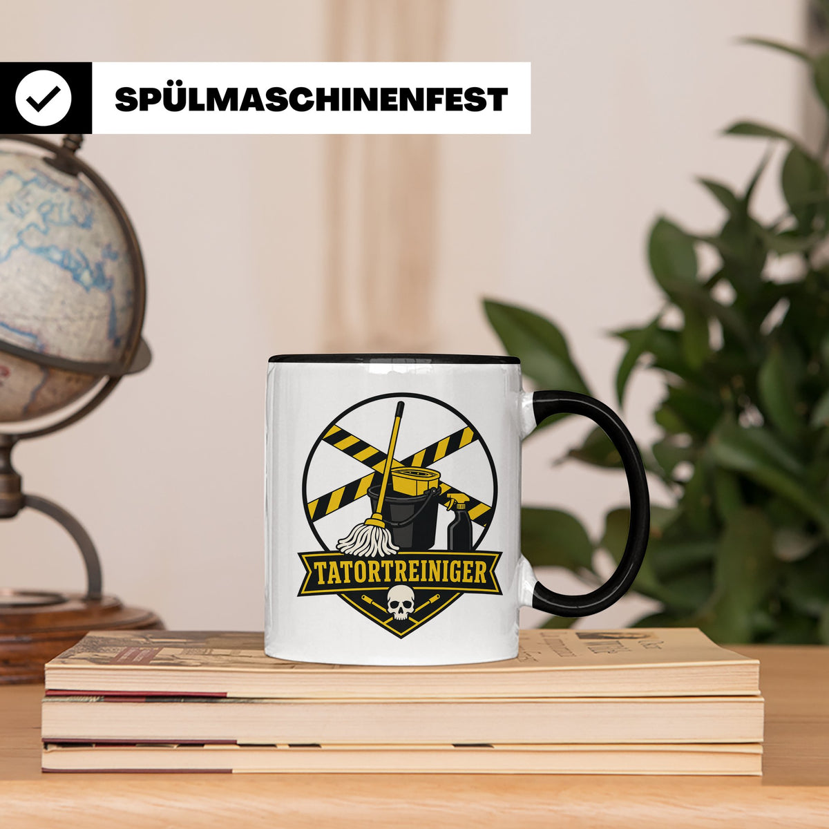 Tatortreiniger Tasse - Lustiges Geschenk für Reinigungskraft – Schwarz [farbe:schwarz]