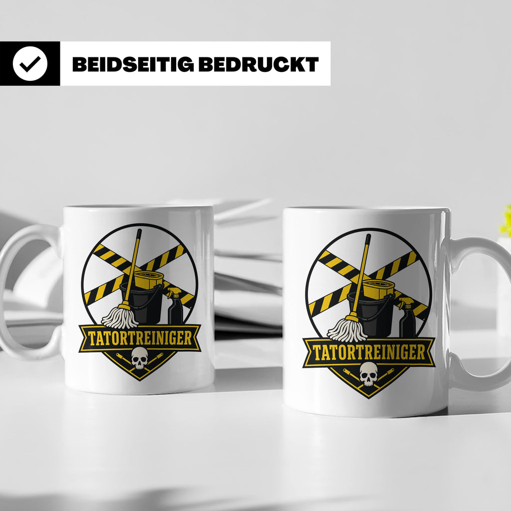 Tatortreiniger Tasse - Lustiges Geschenk für Reinigungskraft – Weiß [farbe:weiß]