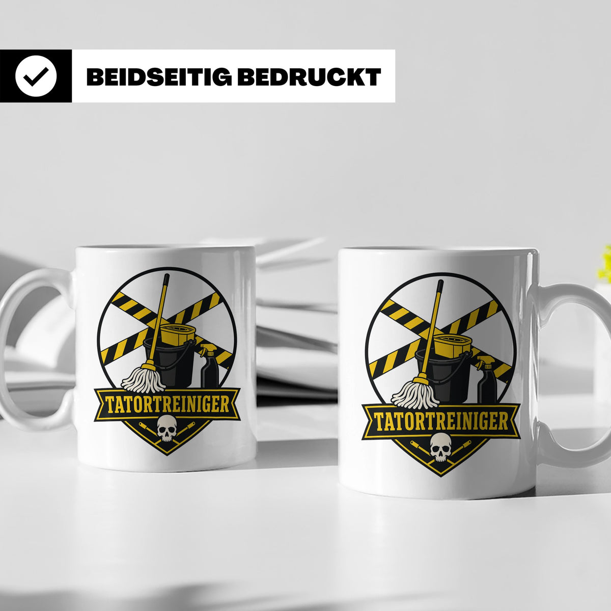 Tatortreiniger Tasse - Lustiges Geschenk für Reinigungskraft – Weiß [farbe:weiß]