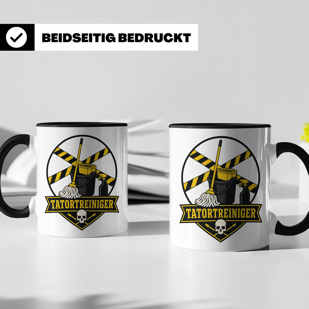 Tatortreiniger Tasse - Lustiges Geschenk für Reinigungskraft – Schwarz [farbe:schwarz]