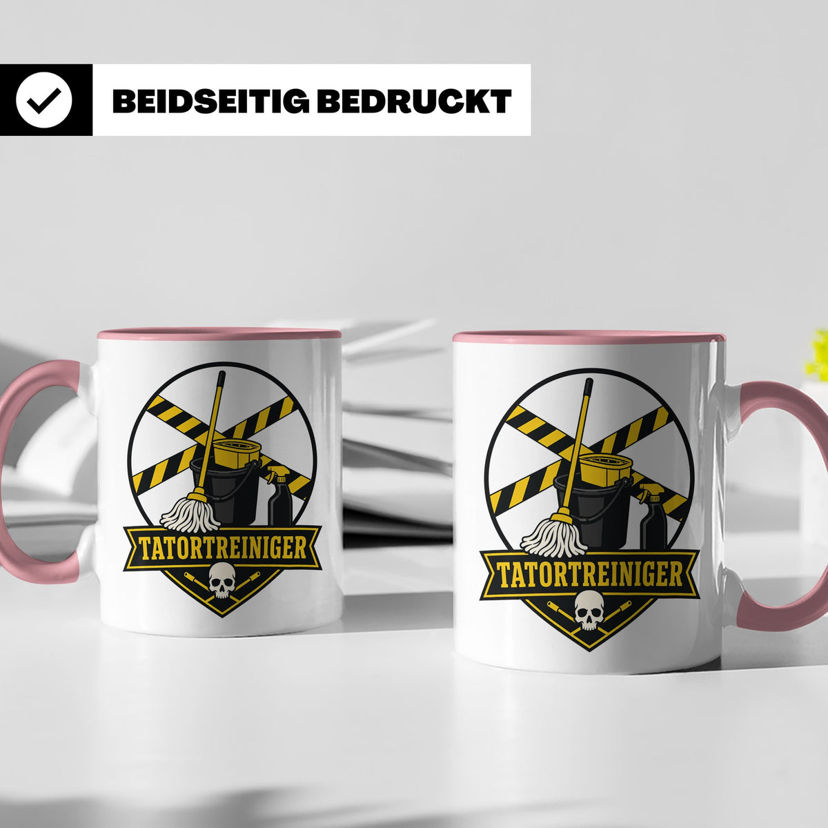 Tatortreiniger Tasse - Lustiges Geschenk für Reinigungskraft – Rosa [farbe:rosa]